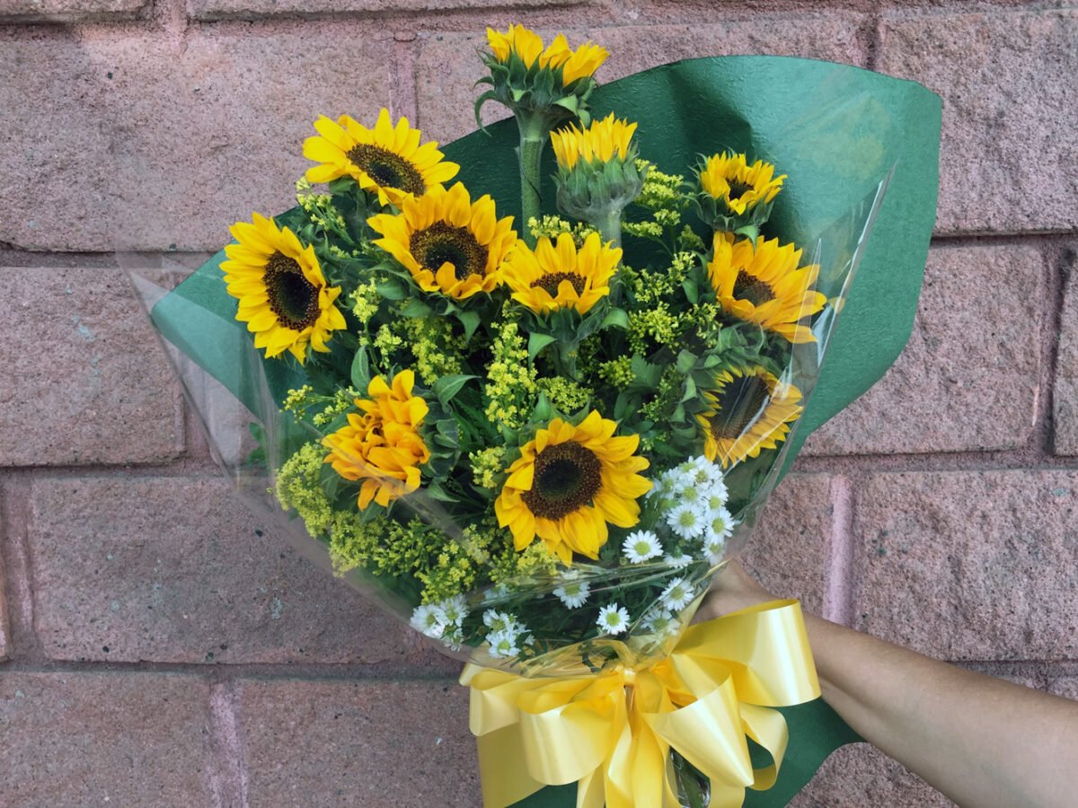 12 girasoles en Bouquet