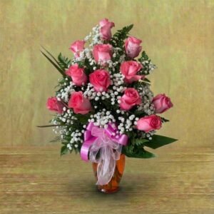 Rosas rosadas vidrio