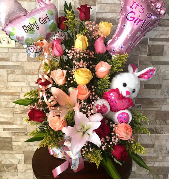 arreglo de flores para nacimiento