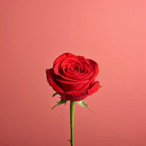 rose on a red background